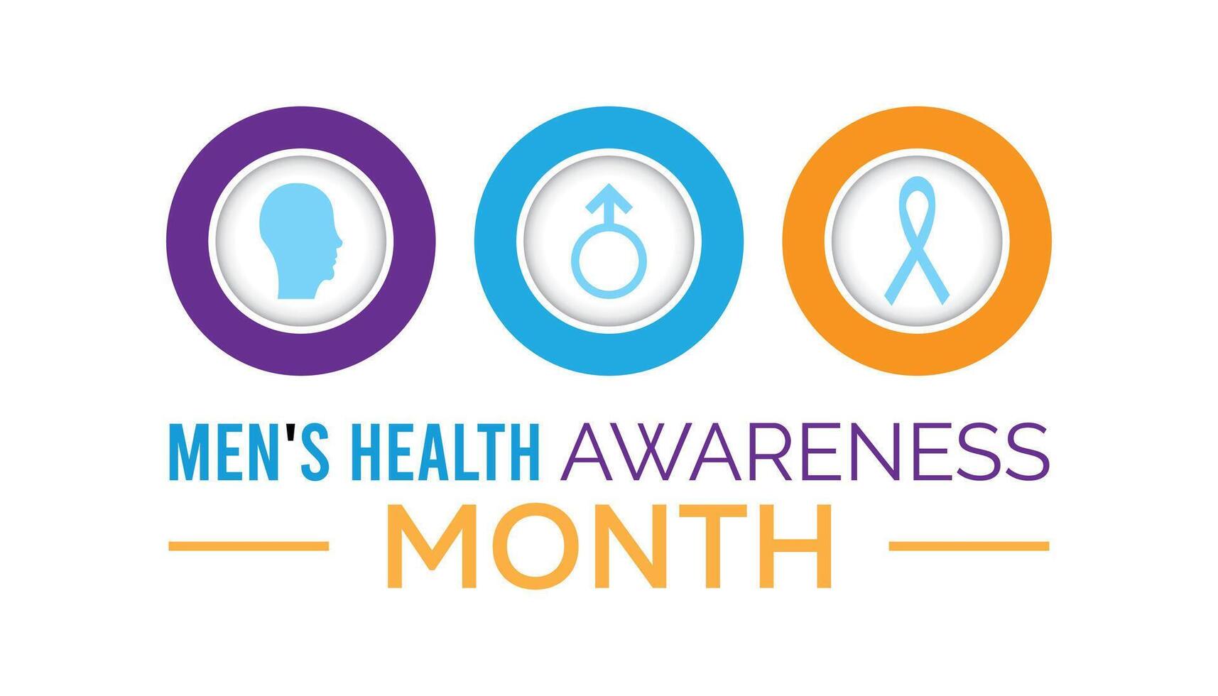 Men's Health Awareness Month observed every year in June. Template for background, banner, card, poster with text inscription. vector