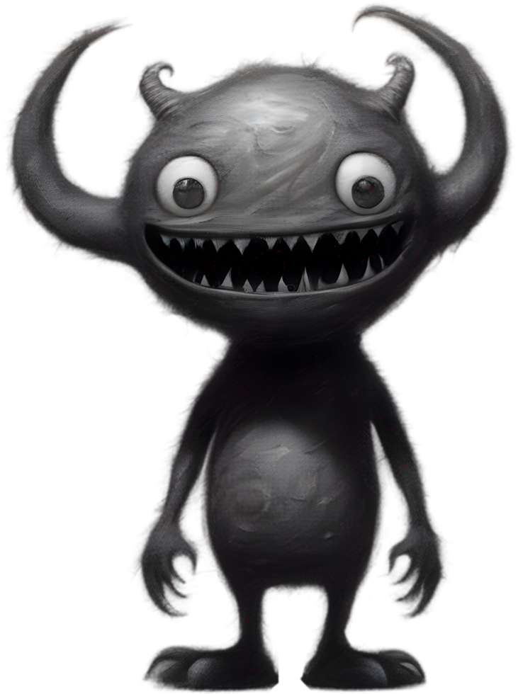 Pencil sketches of a cute monster. Ai-generated. png