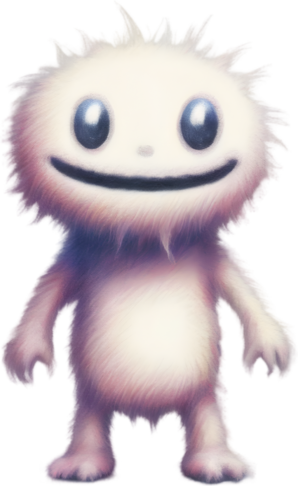 Pencil sketches of a cute monster. Ai-generated. png