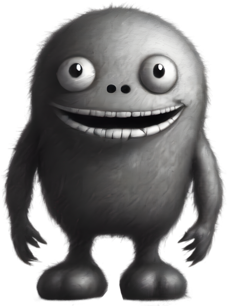 potlood schetsen van een schattig monster. ai-gegenereerd. png