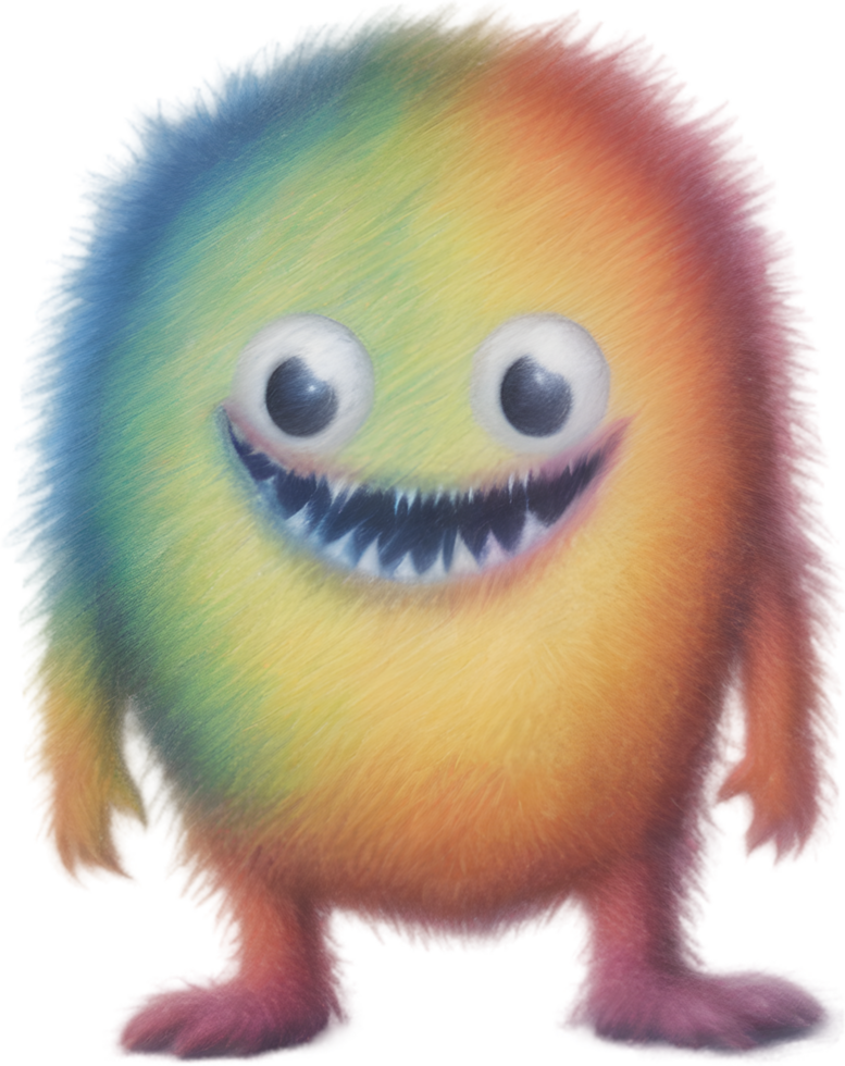 Pencil sketches of a cute monster. Ai-generated. png