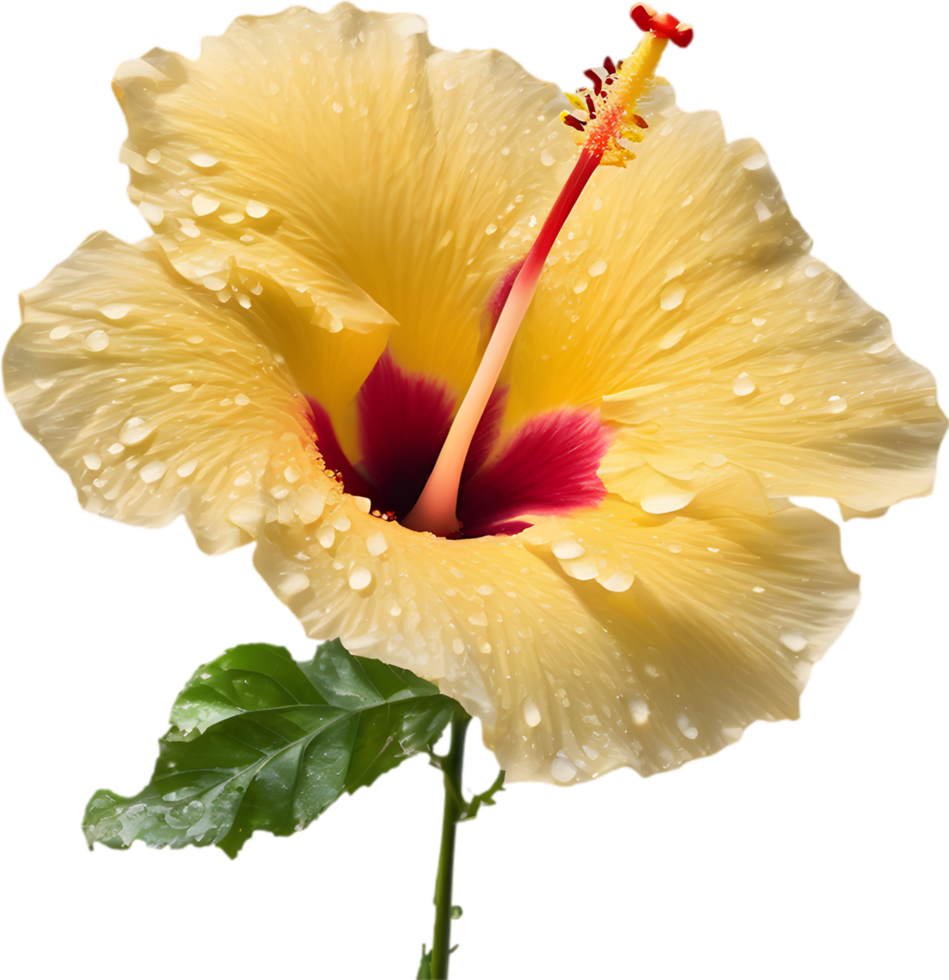 Close-up of a blooming hibiscus flower. AI-Generated. png
