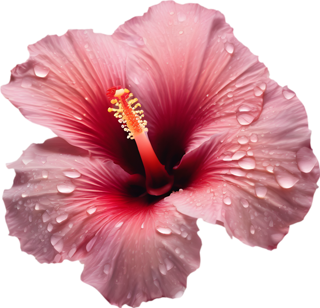 Nahansicht von ein Blühen Hibiskus Blume. KI-generiert. png