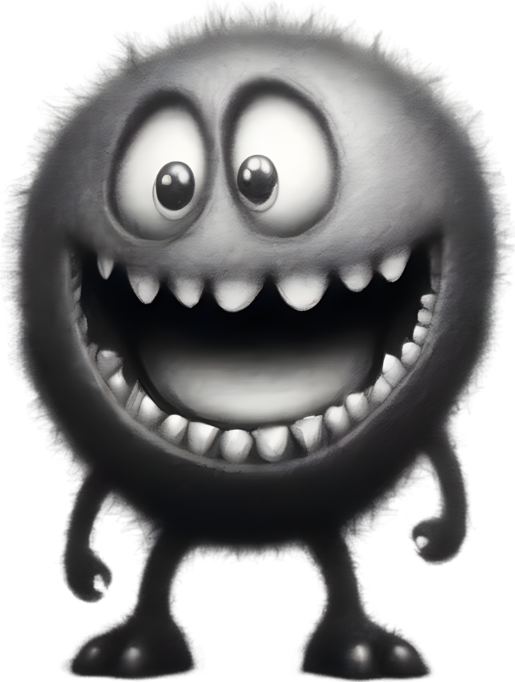 Pencil sketches of a cute monster. Ai-generated. png