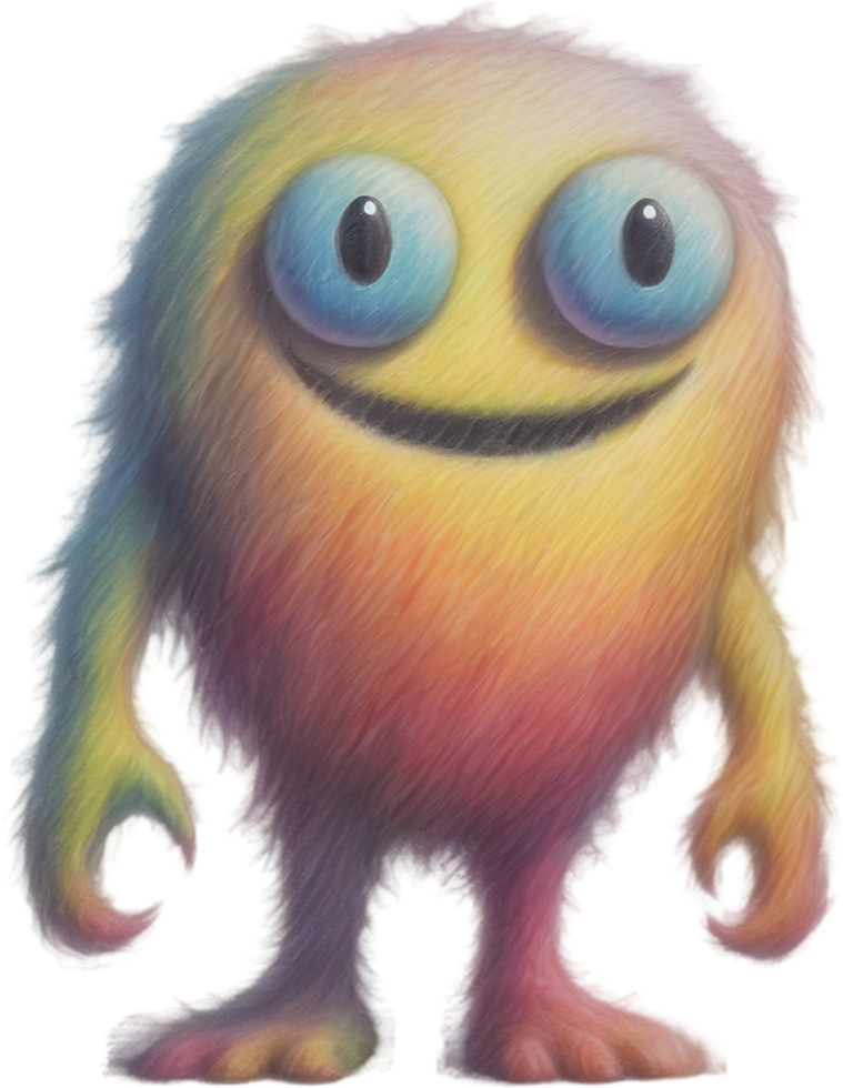 Pencil sketches of a cute monster. Ai-generated. png
