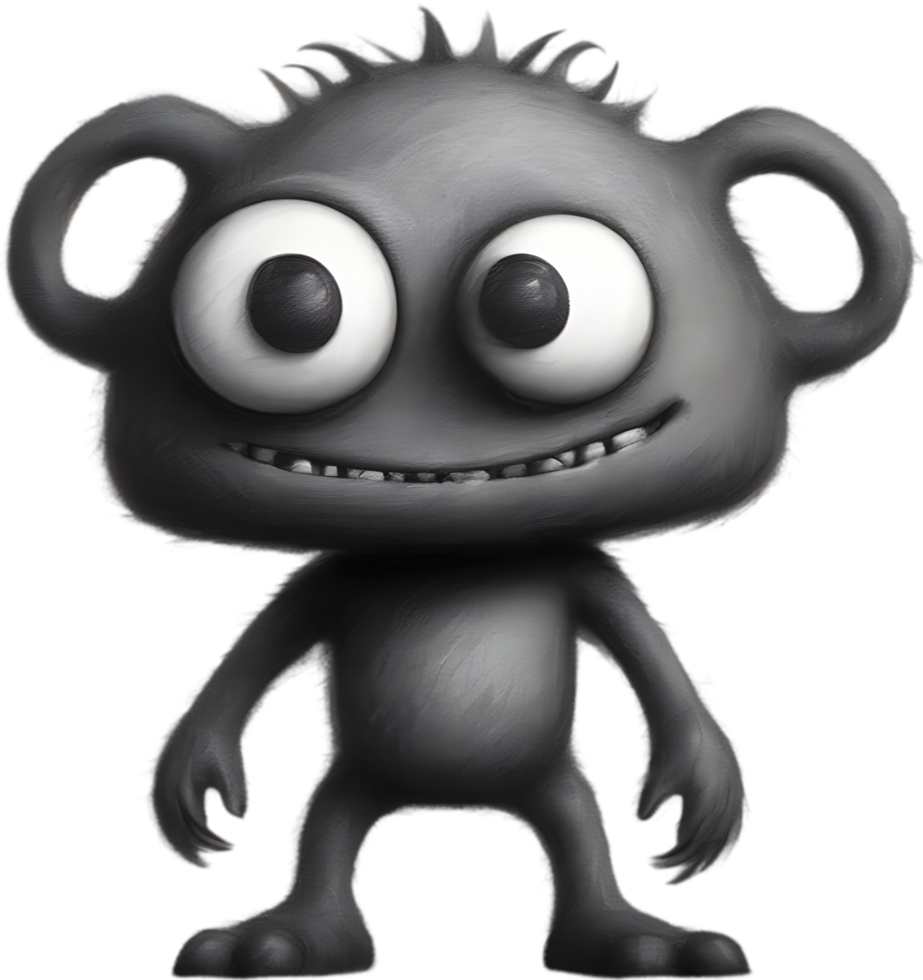 Pencil sketches of a cute monster. Ai-generated. png