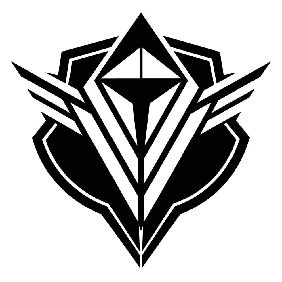 Black and white geometric diamond shape in a sleek and modern design, A sleek and modern cocktail featuring geometric shapes and metallic accents vector