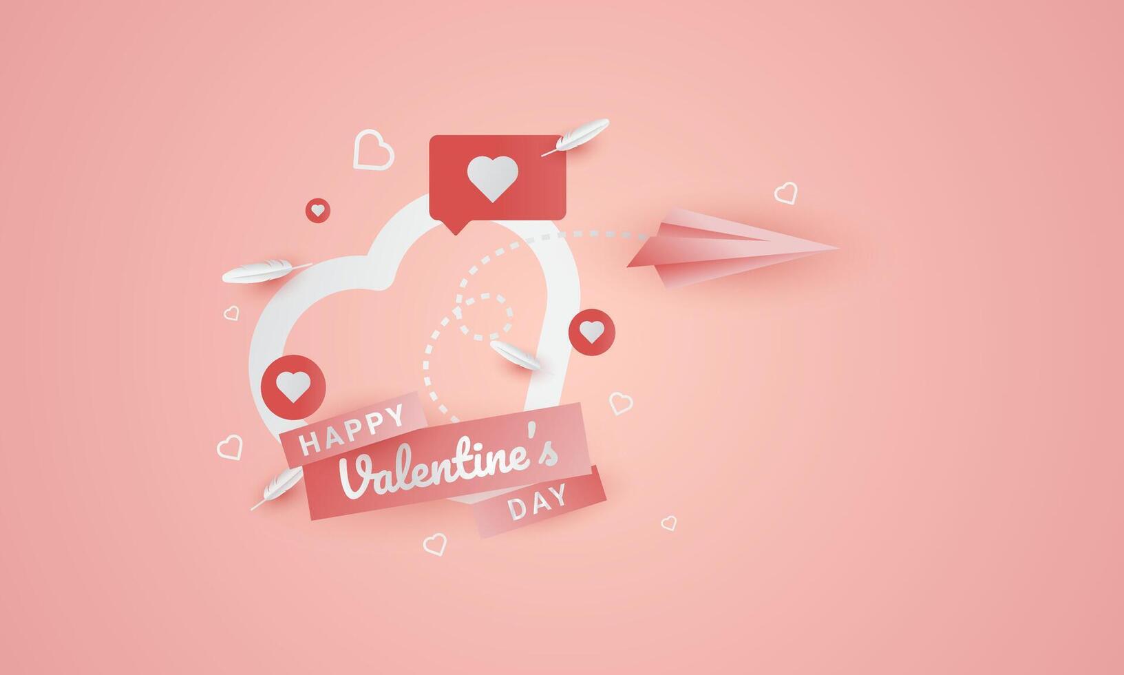 Happy Valentine's Day greeting background, suitable for backgrounds, wallpapers, covers, social media posts, covers and more vector