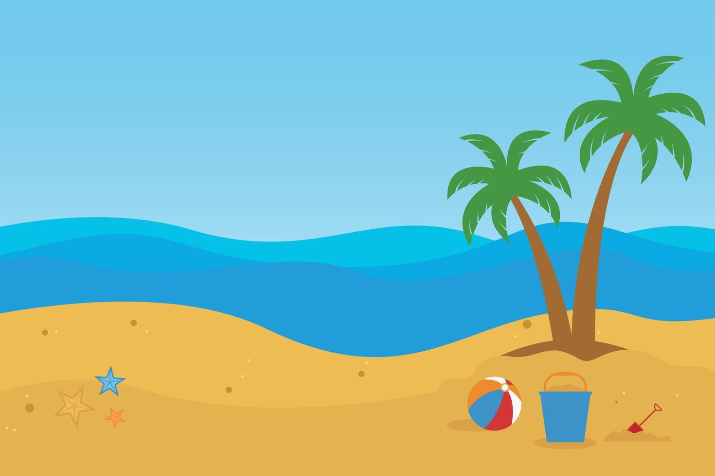 Summer beach background banner holiday and travel for promotion vector