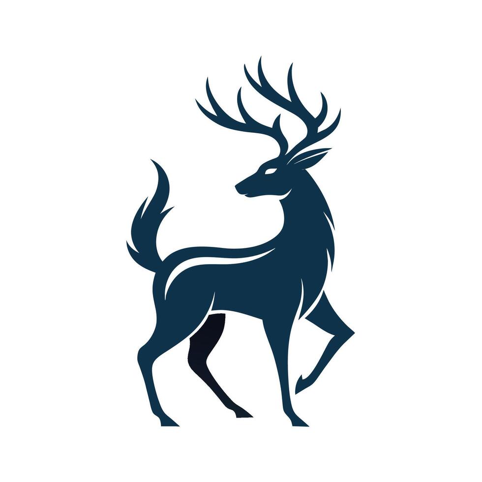 A minimalist black and white depiction of a deer in profile, showcasing its distinctive antlers and graceful form, A modern barbershop with sleek black and white decor and minimalist styling vector