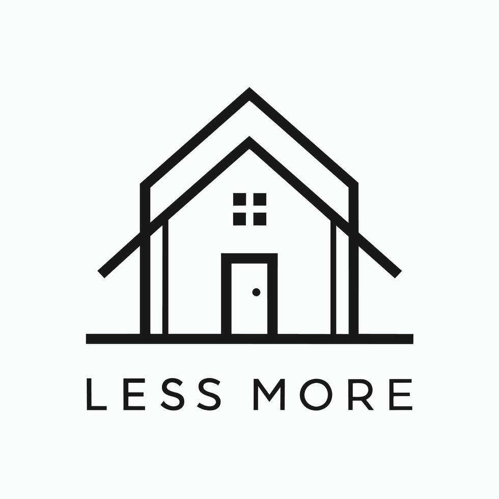A sleek and minimalist black and white logo featuring the words less more in a contemporary design, A minimalist logo that embodies connectivity and communication vector