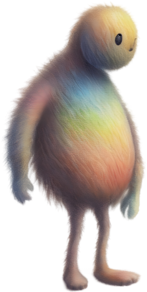 Pencil sketches of a cute creature. Ai-generated. png