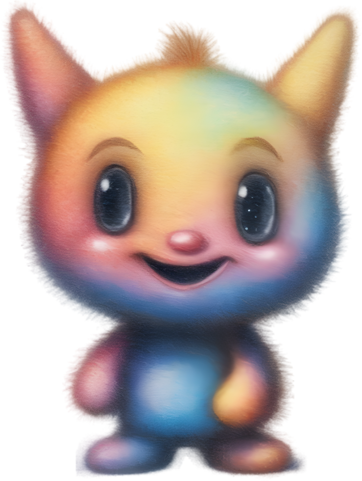 Pencil sketches of a cute creature. Ai-generated. png