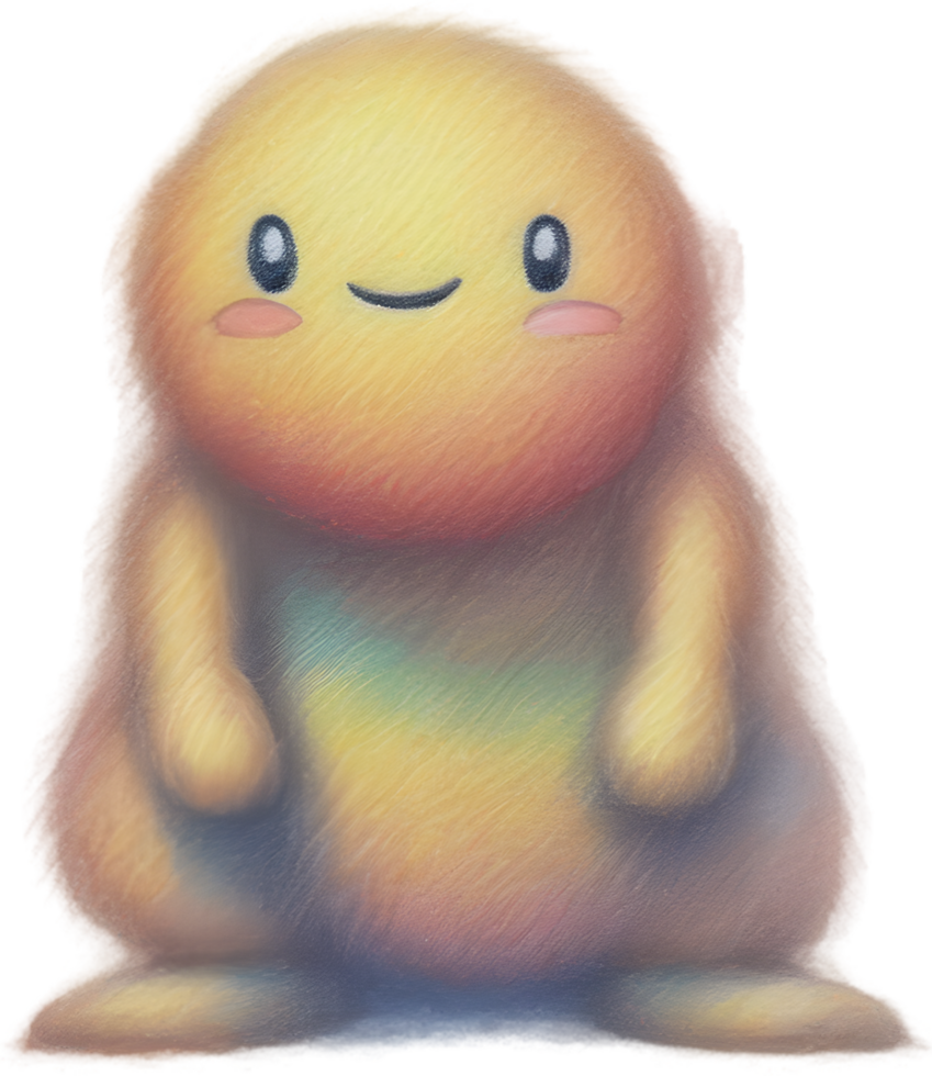 Pencil sketches of a cute creature. Ai-generated. png