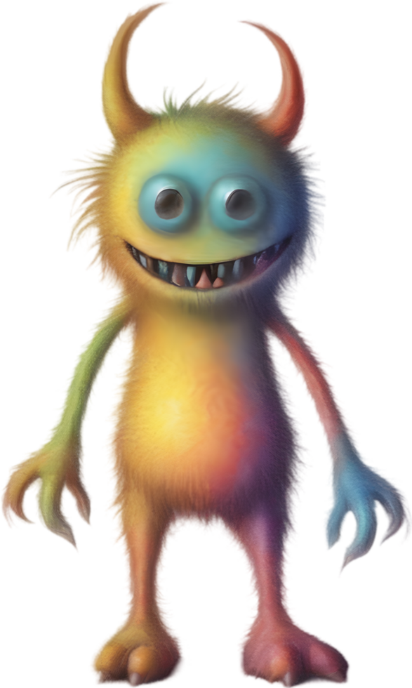 Pencil sketches of a cute monster. Ai-generated. png