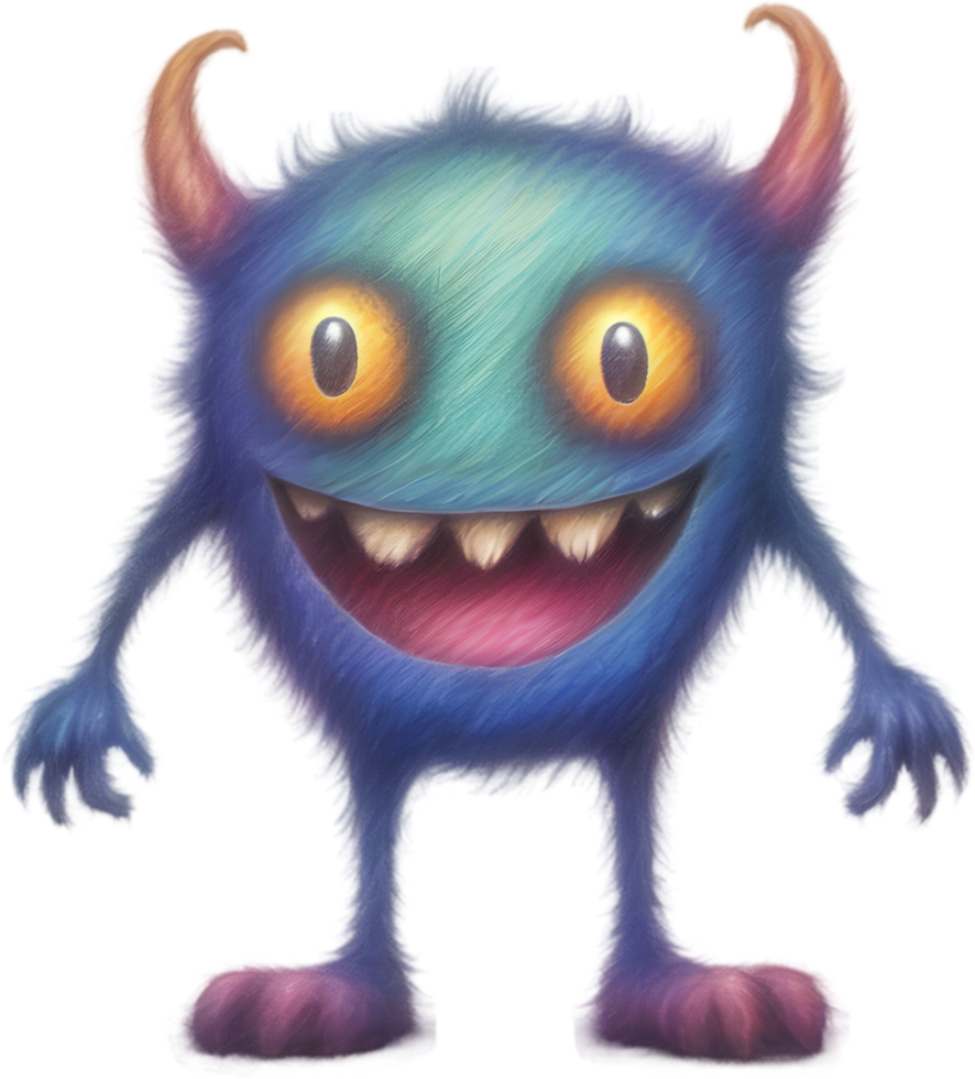 Pencil sketches of a cute monster. Ai-generated. png