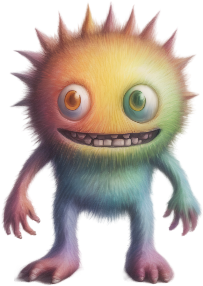 Pencil sketches of a cute monster. Ai-generated. png