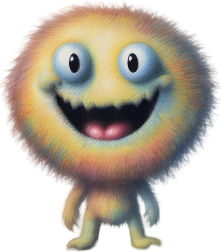 Pencil sketches of a cute monster. Ai-generated. png