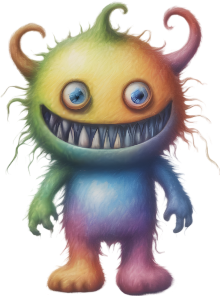 Pencil sketches of a cute monster. Ai-generated. png