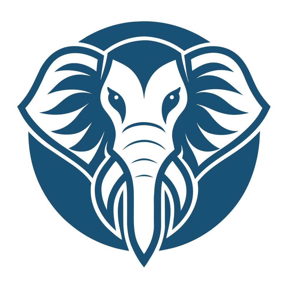A minimalist logo featuring an elephants head in a circle on a white background, Create a minimalist logo with a subtle nod to the strength and grace of an elephant vector