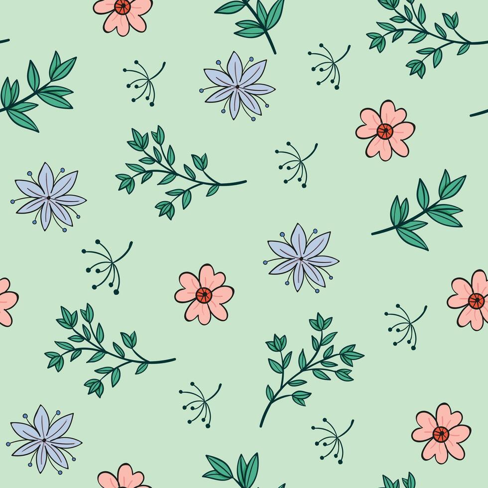 Seamless flower pattern design . Floral print for fabric. vector