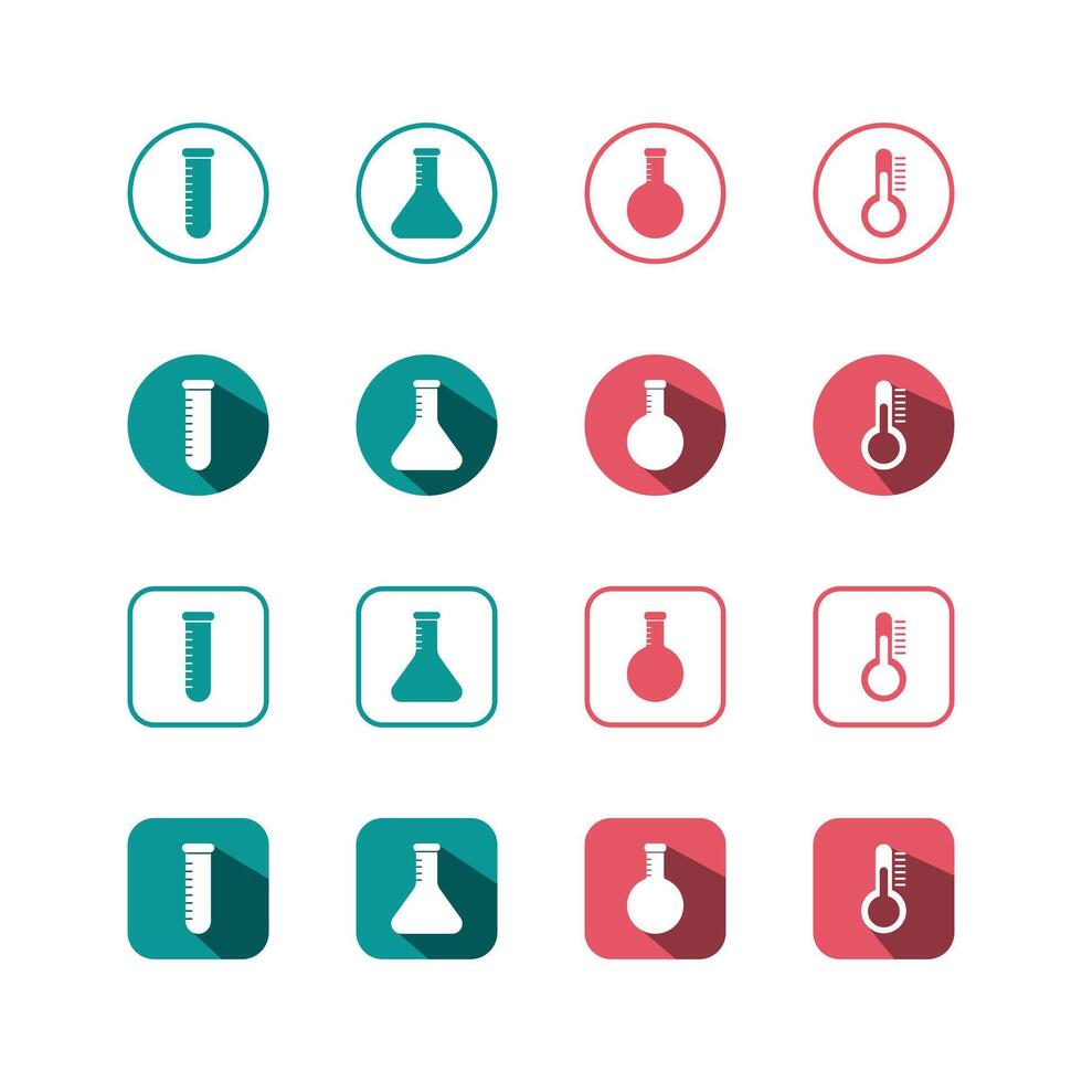 Collection of Icons set, flat colored with shadows. Thin line icons set. Flat illustration vector
