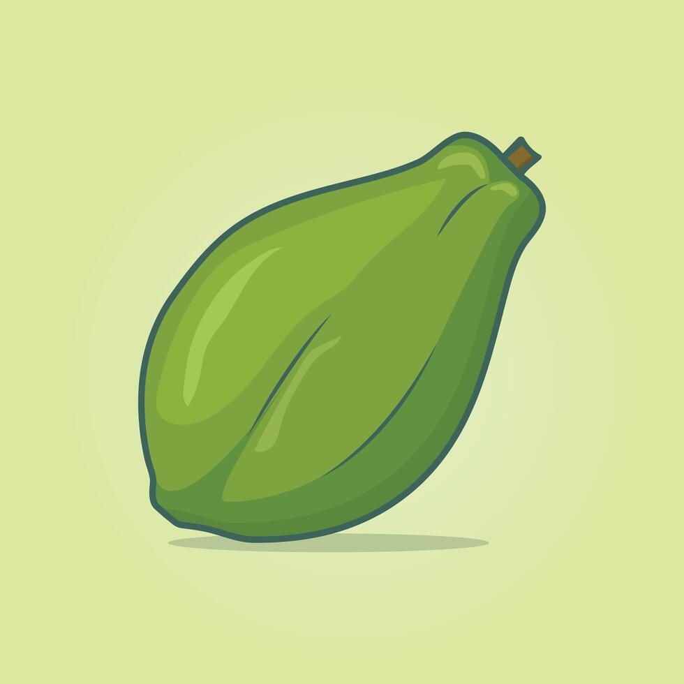 Summer tropical fruits for healthy lifestyle. Papaya fruit illustration