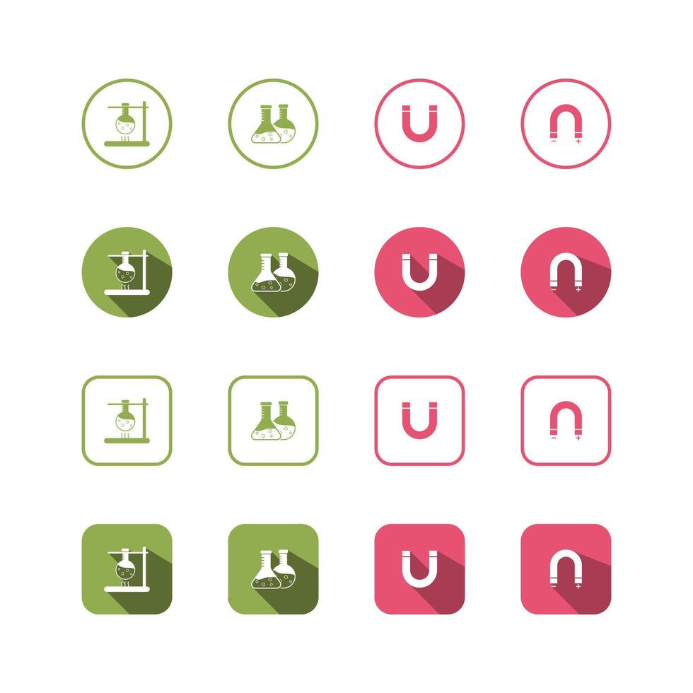 Collection of Icons set, flat colored with shadows. Thin line icons set. Flat illustration vector