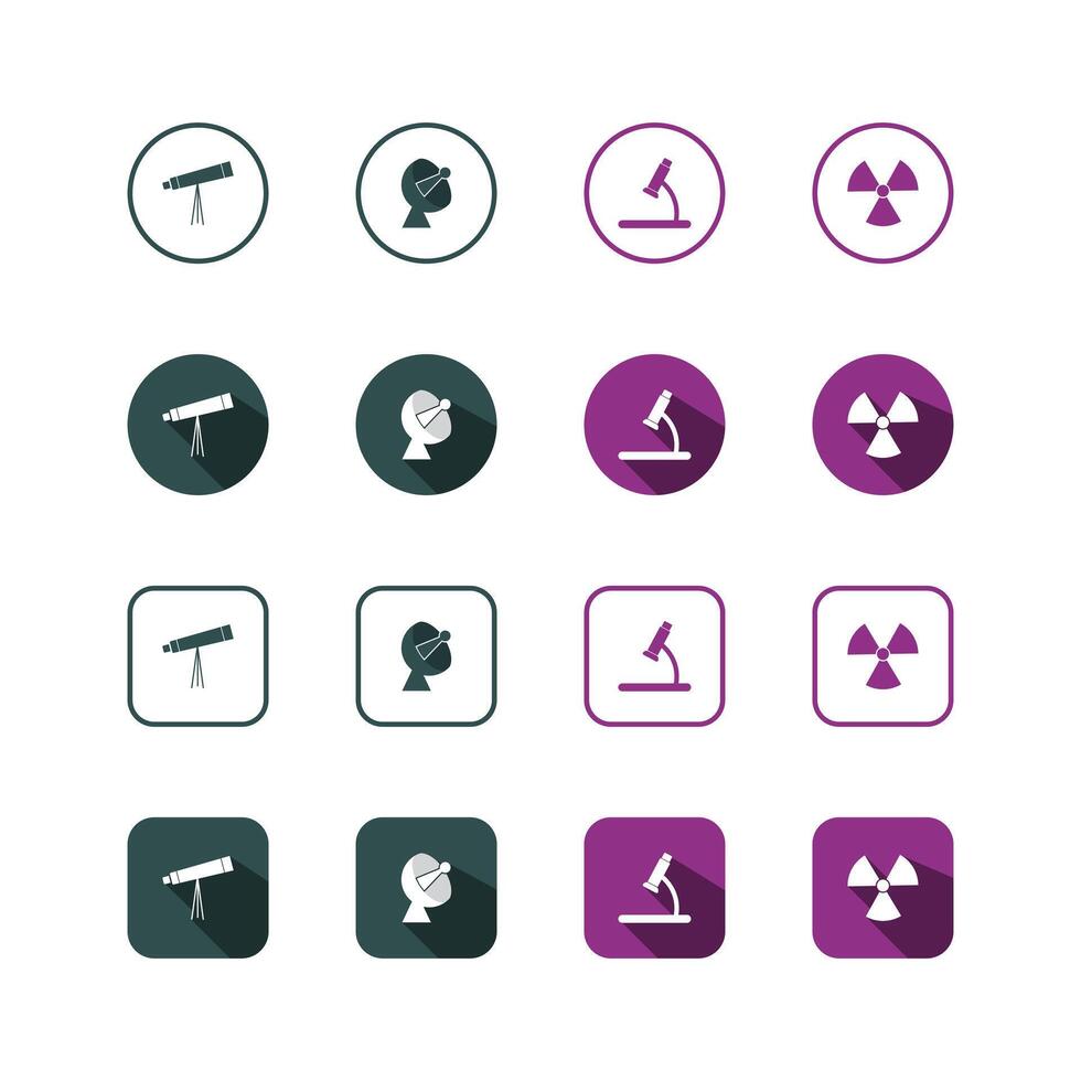 Collection of Icons set, flat colored with shadows. Thin line icons set. Flat illustration vector