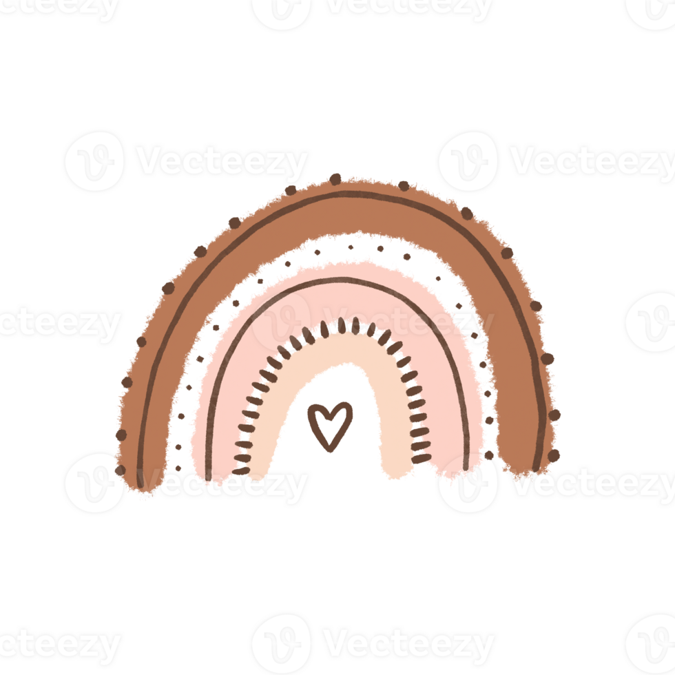 carino cartone animato arcobaleni. semplice disegno nel scandinavo stile. mano disegnato illustrazione su isolato sfondo png