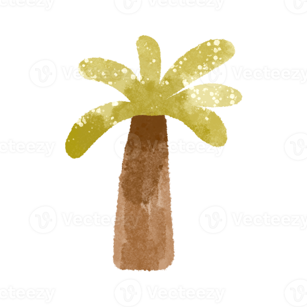 Green palms. Hand drawn illustration on isolated background png
