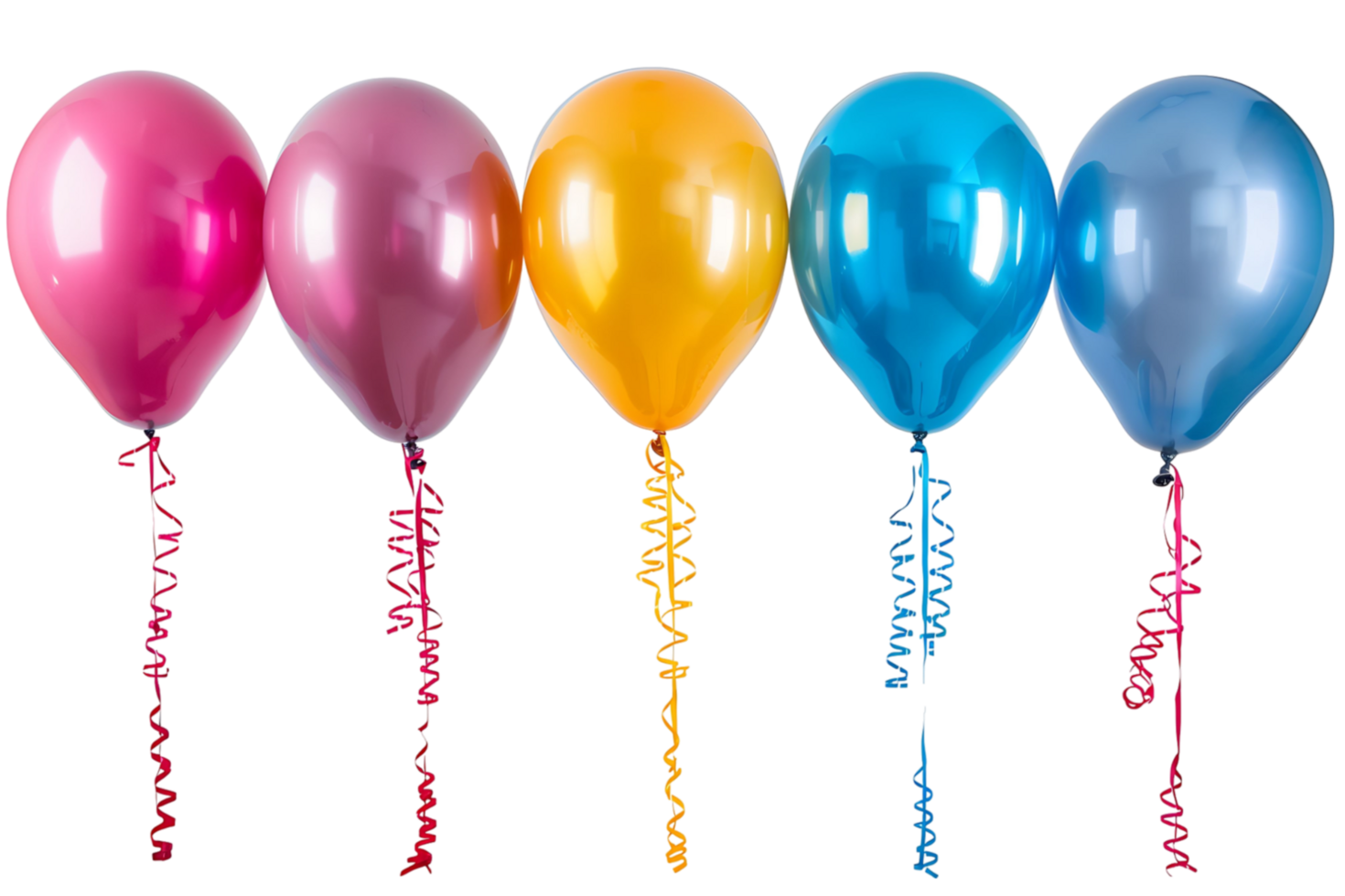 Collection set of colorful balloons on transparent background png