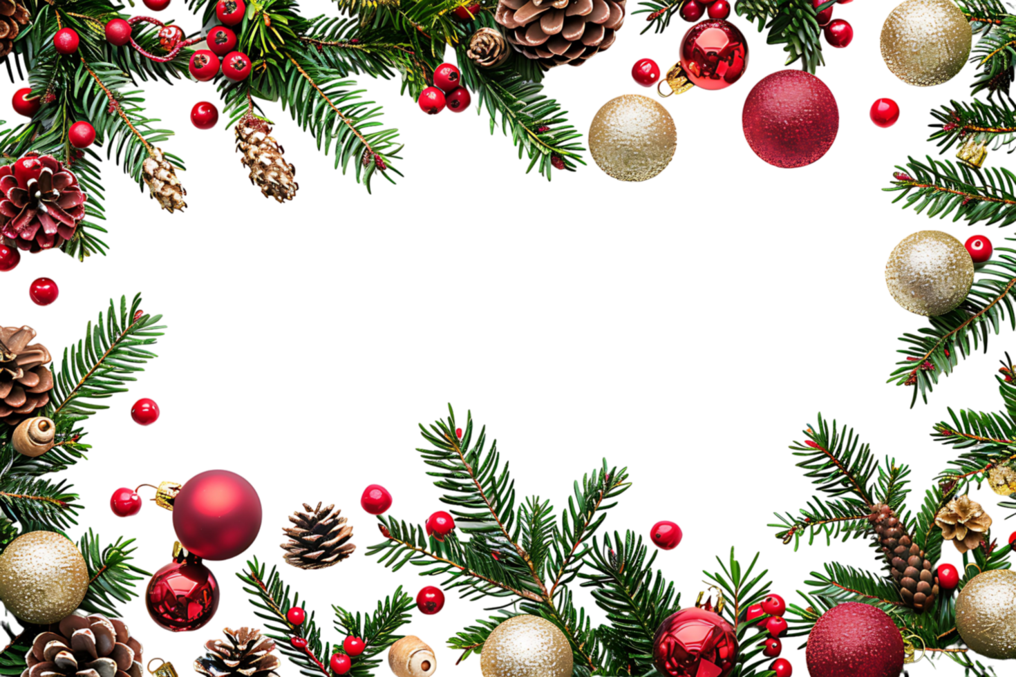 Christmas border design on transparent background png