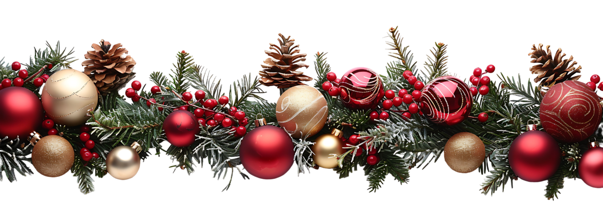 Christmas border design on transparent background png