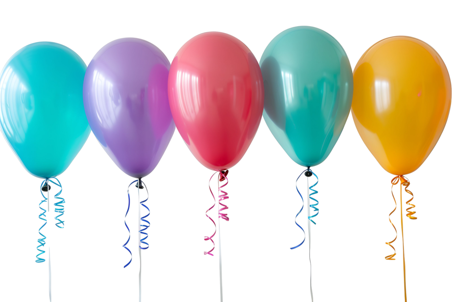 Collection set of colorful balloons on transparent background png
