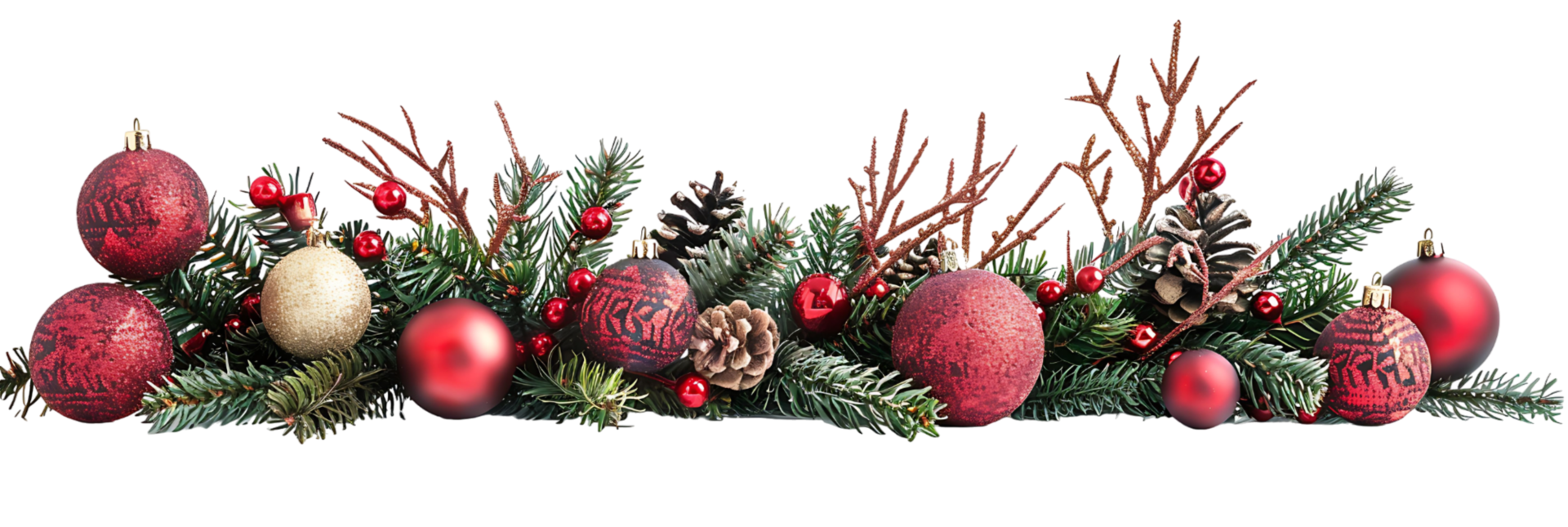 Christmas border design on transparent background png