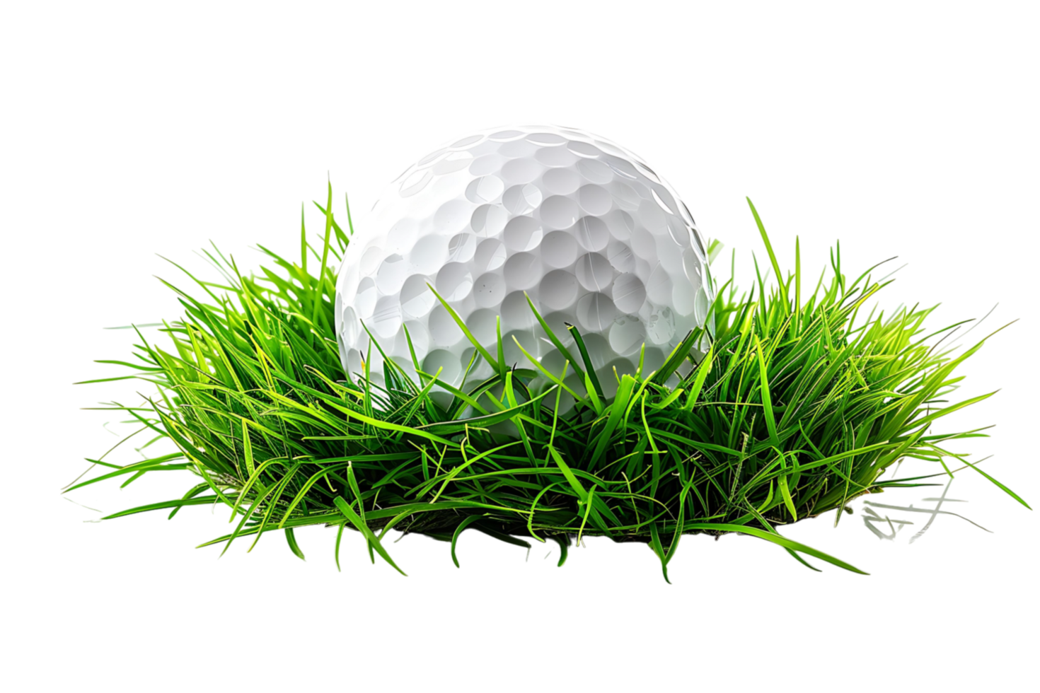 le golf Balle sur herbe sur transparent Contexte png