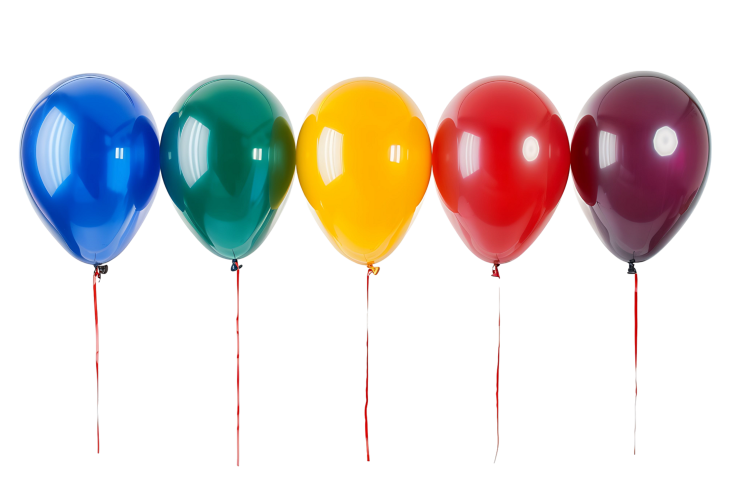 Collection set of colorful balloons on transparent background png