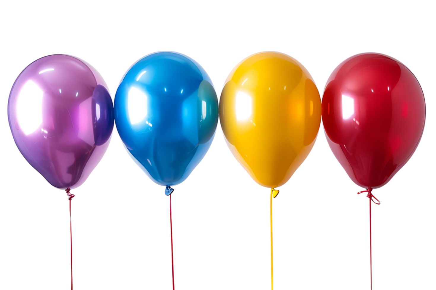 Collection set of colorful balloons on transparent background png