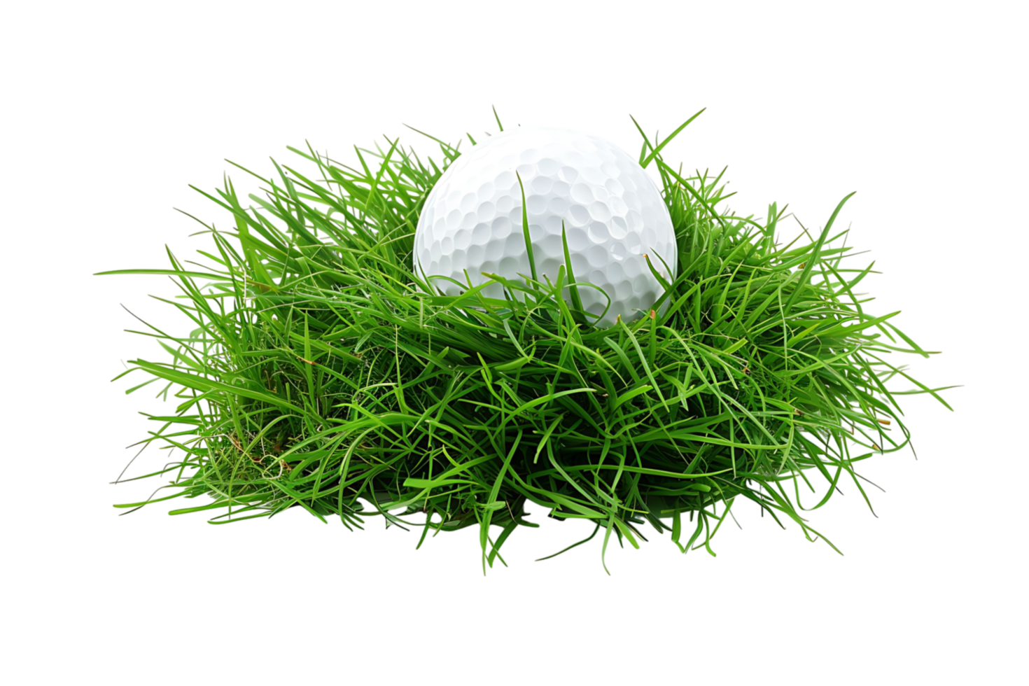 golf ball on grass on transparent background png