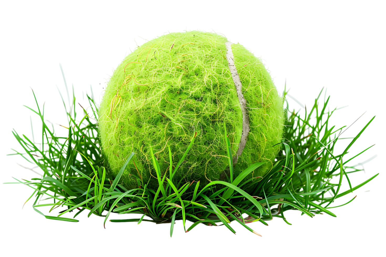 tennis Balle sur herbe transparent Contexte png