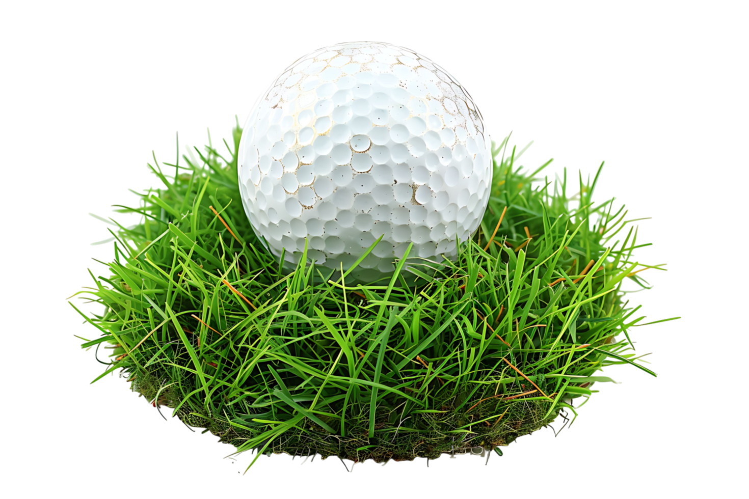 le golf Balle sur herbe sur transparent Contexte png