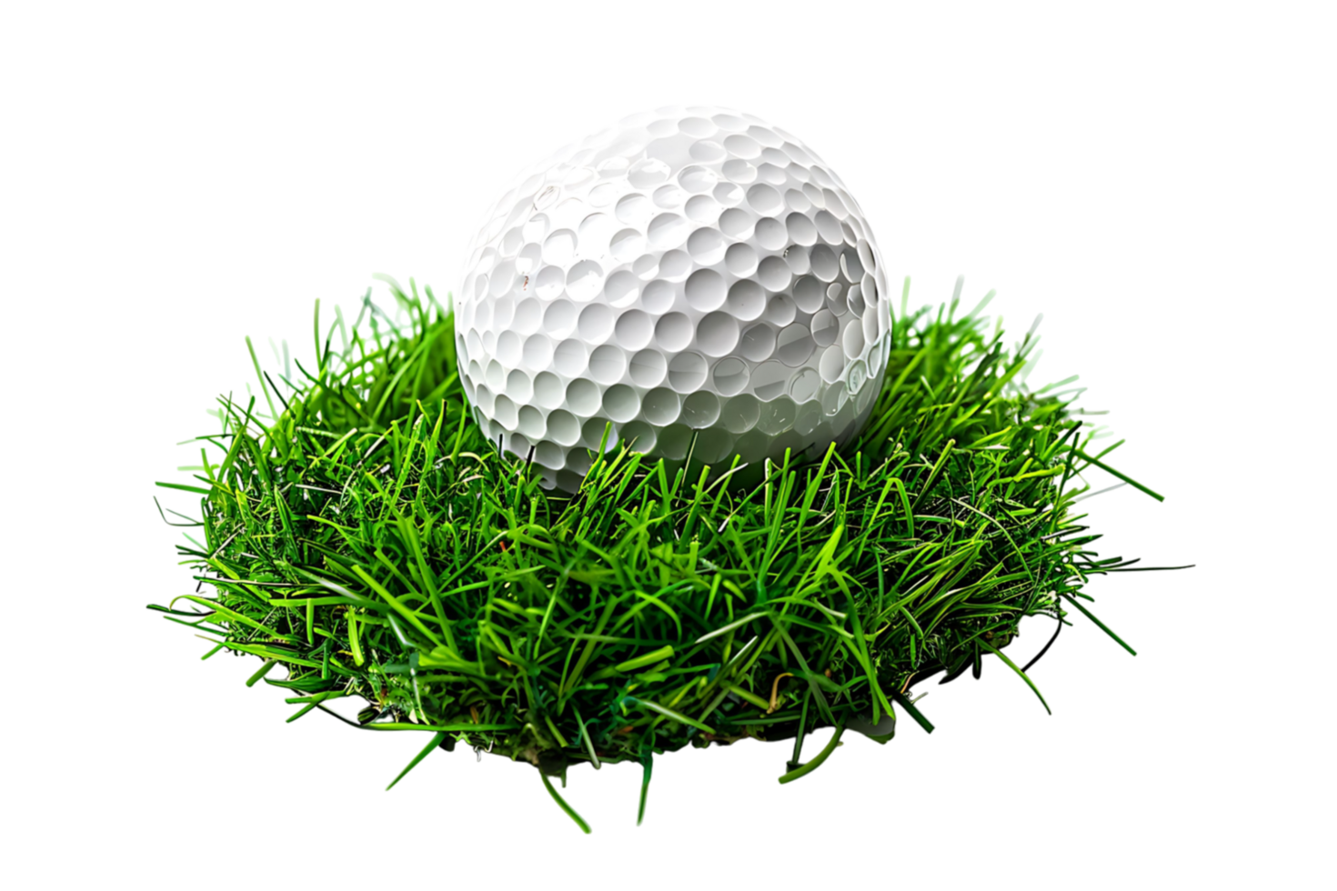 Golf Ball auf Gras auf transparent Hintergrund png