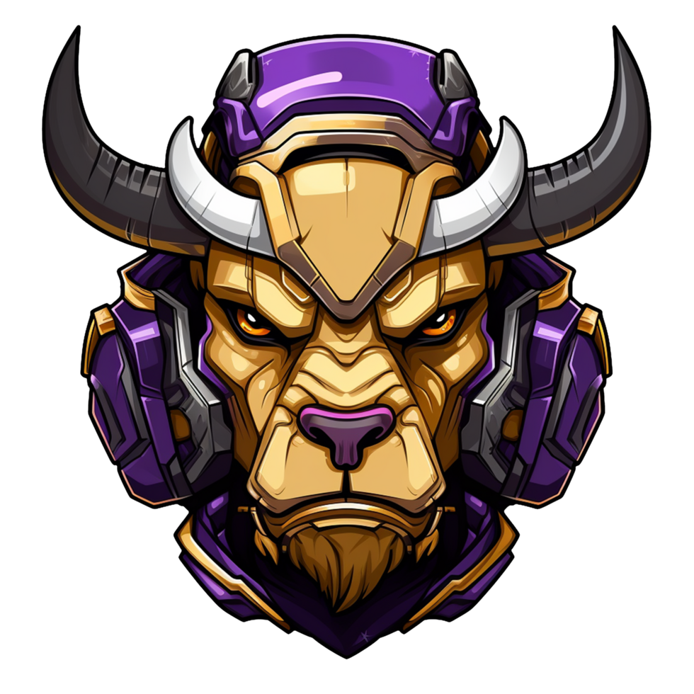 cartoon bull fighting robot head png