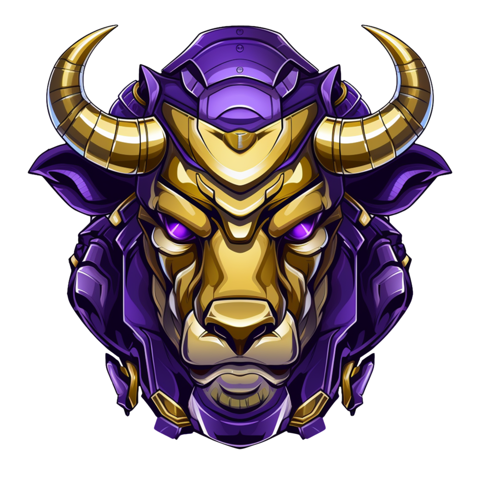 cartoon bull fighting robot head png