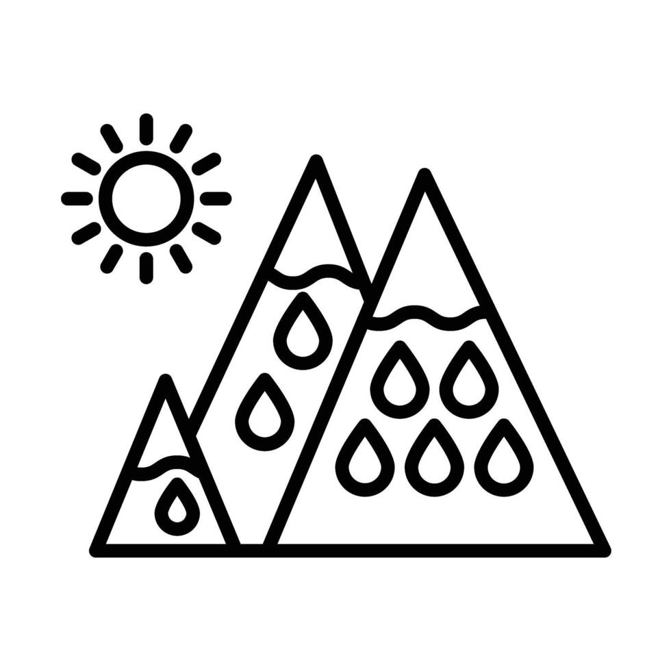 Glacier line icon vector