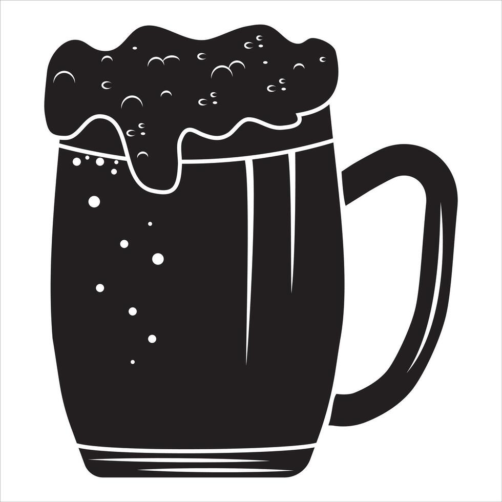 Beer in a mug, isolated illustration on a white background vector