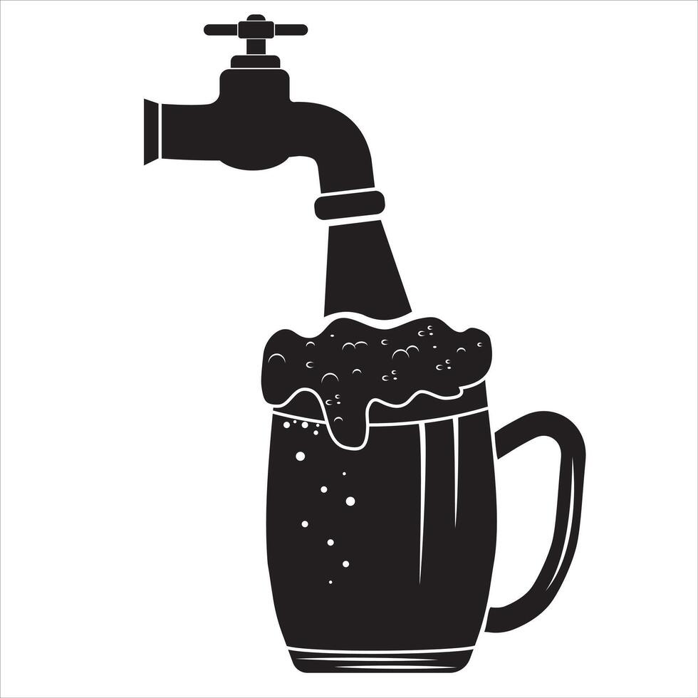 cerveza en un taza, aislado ilustración en un blanco antecedentes vector