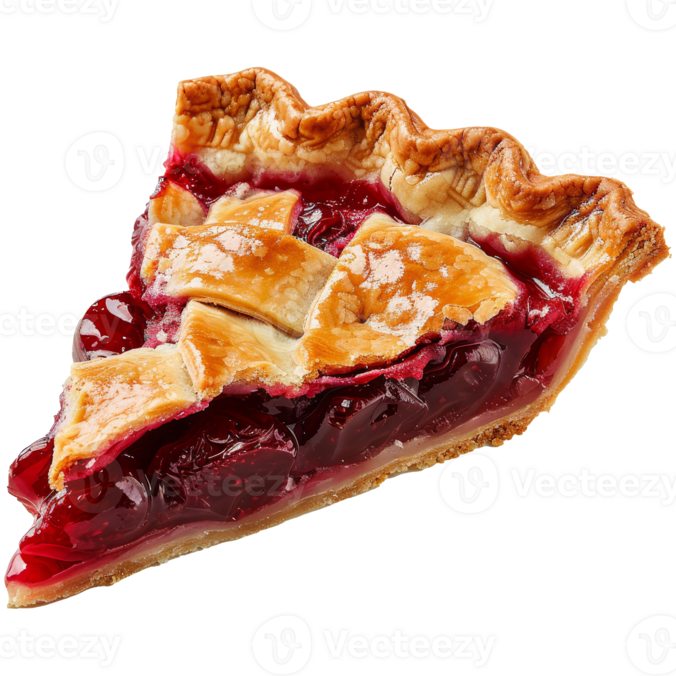 A slice of Cherry Pie, on a transparent background png