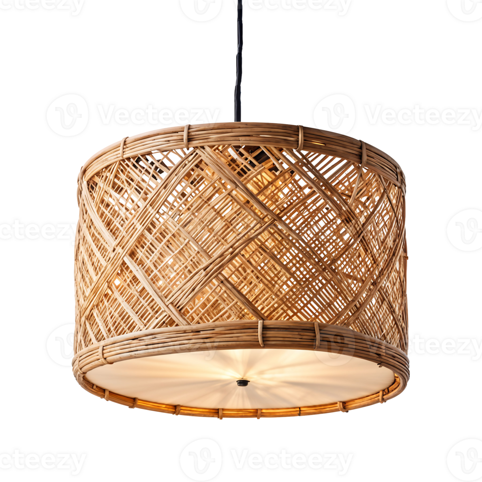 Rattan Ceiling Lamp Isolated on Transparent Background png
